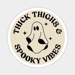 Retro, cute halloween ghost.Thick Thighs & Spooky Vibes. Magnet